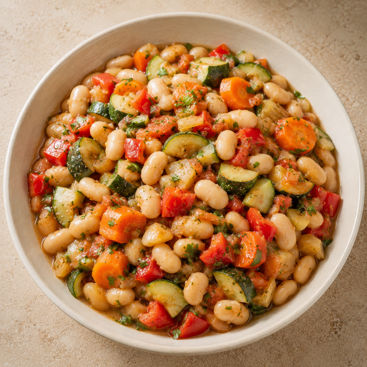 Alubias blancas con verduras