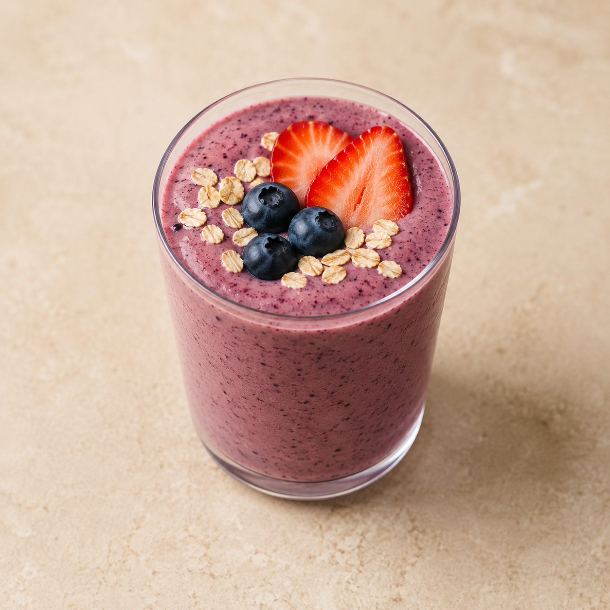 Batido de arándanos, fresas y avena