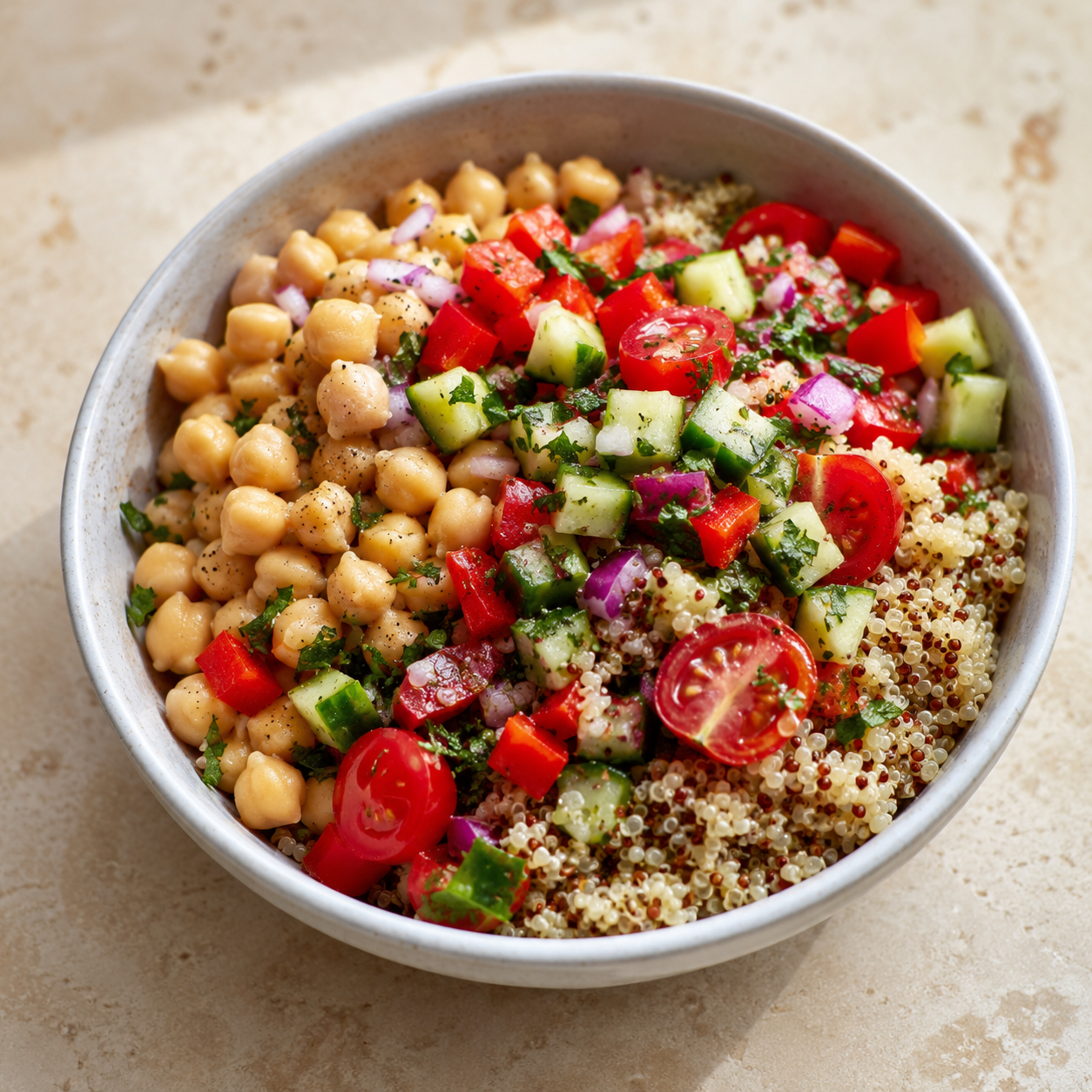 Bowl de garbanzos y quinoa