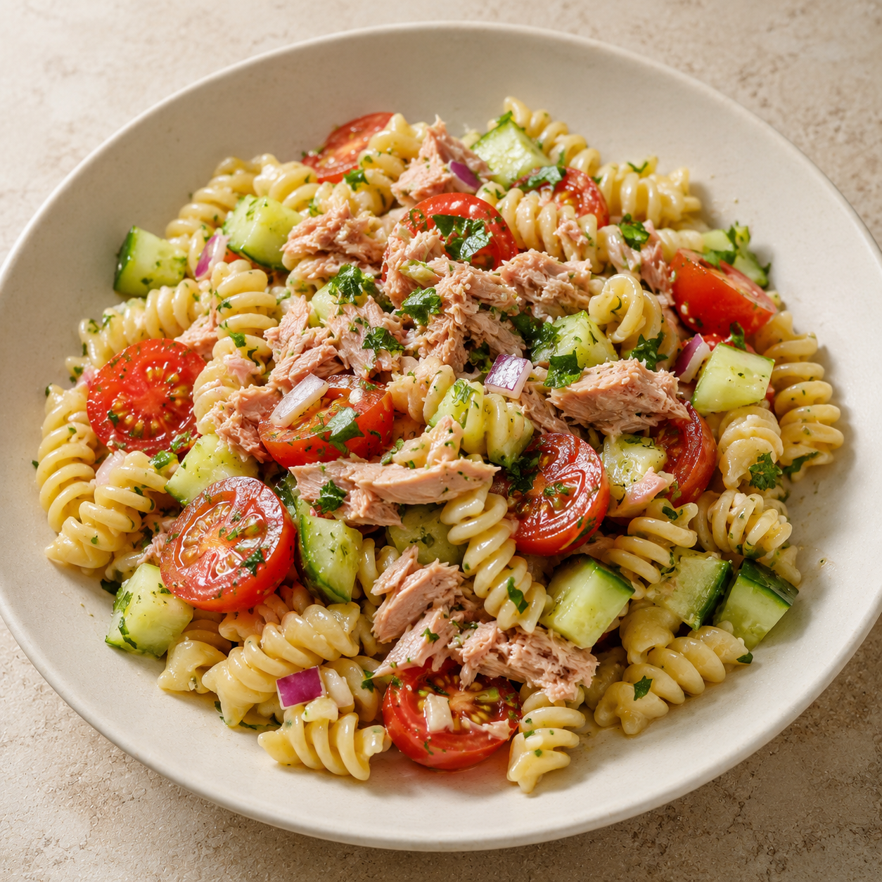 Ensalada de pasta con atún