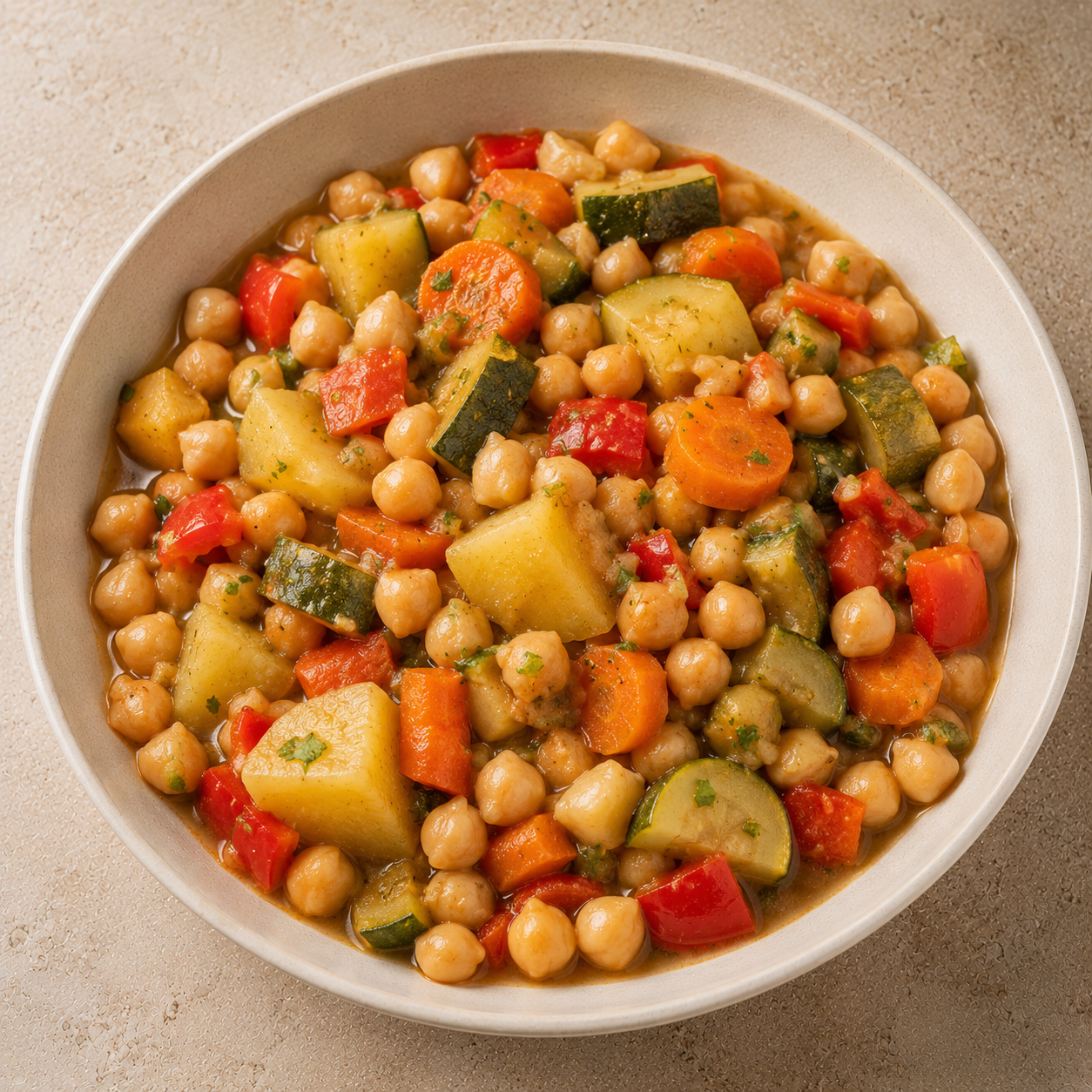 Garbanzos con patatas y verduras