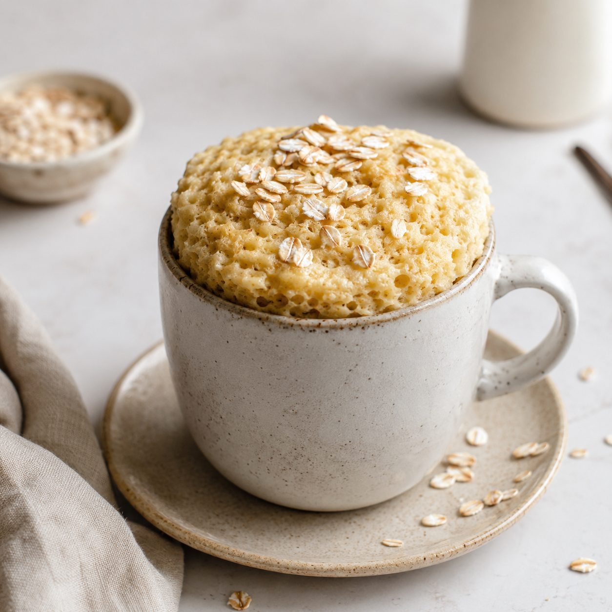 Mugcake de avena y vainilla