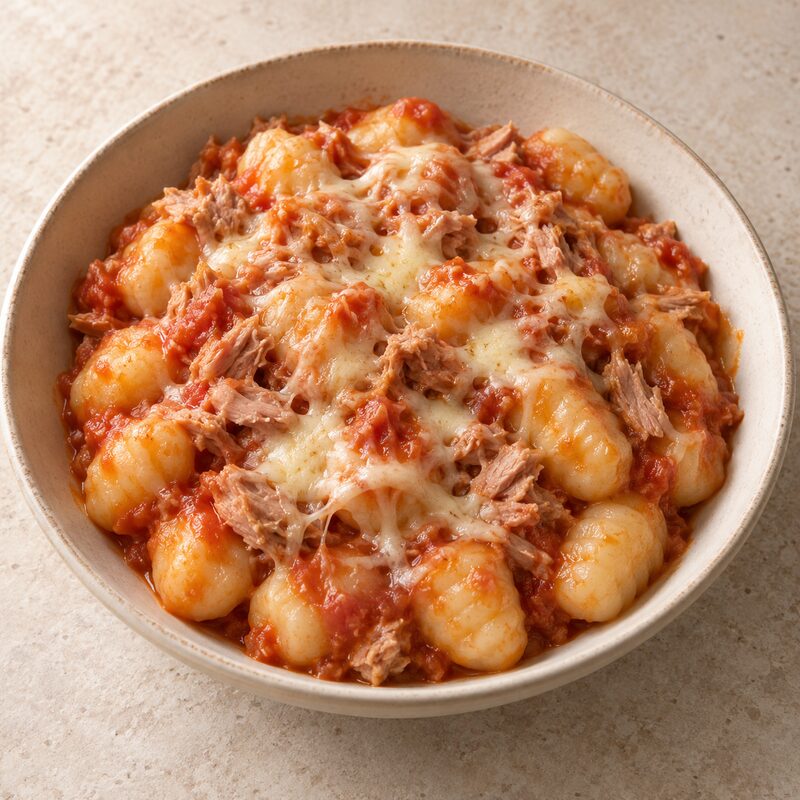 Gnocchi con atún y queso