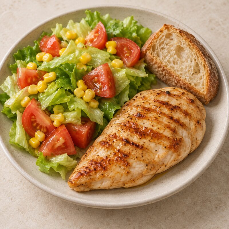 Pechuga a la plancha con ensalada