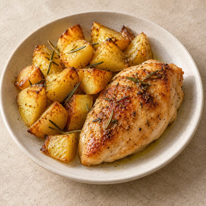 Pollo al horno con patatas