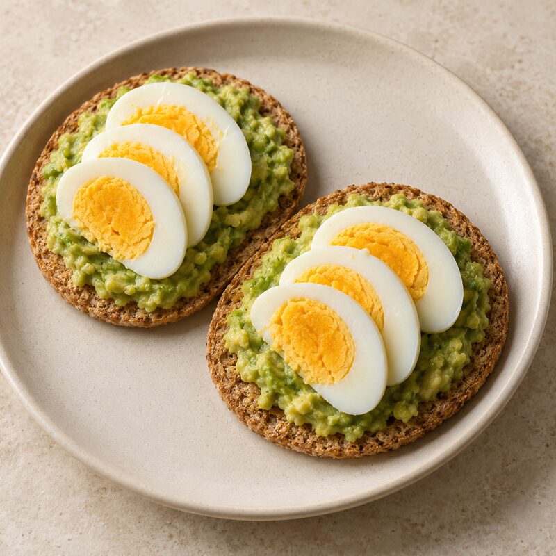 Tostadas con aguacate y huevo