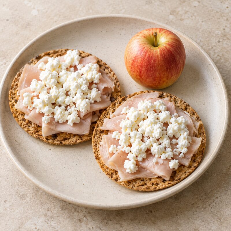 Tostadas con pavo y queso fresco