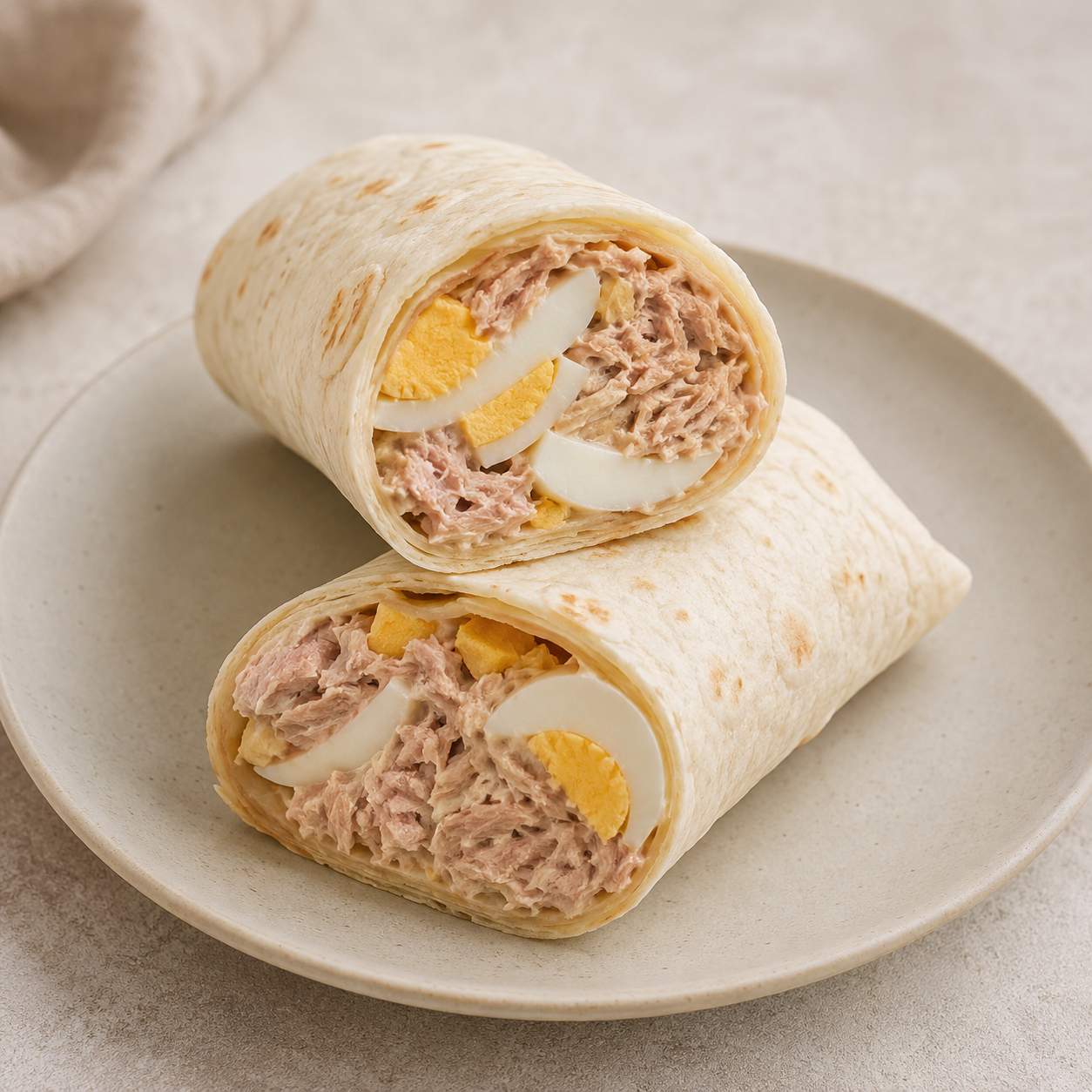 Wrap de atún y huevo duro