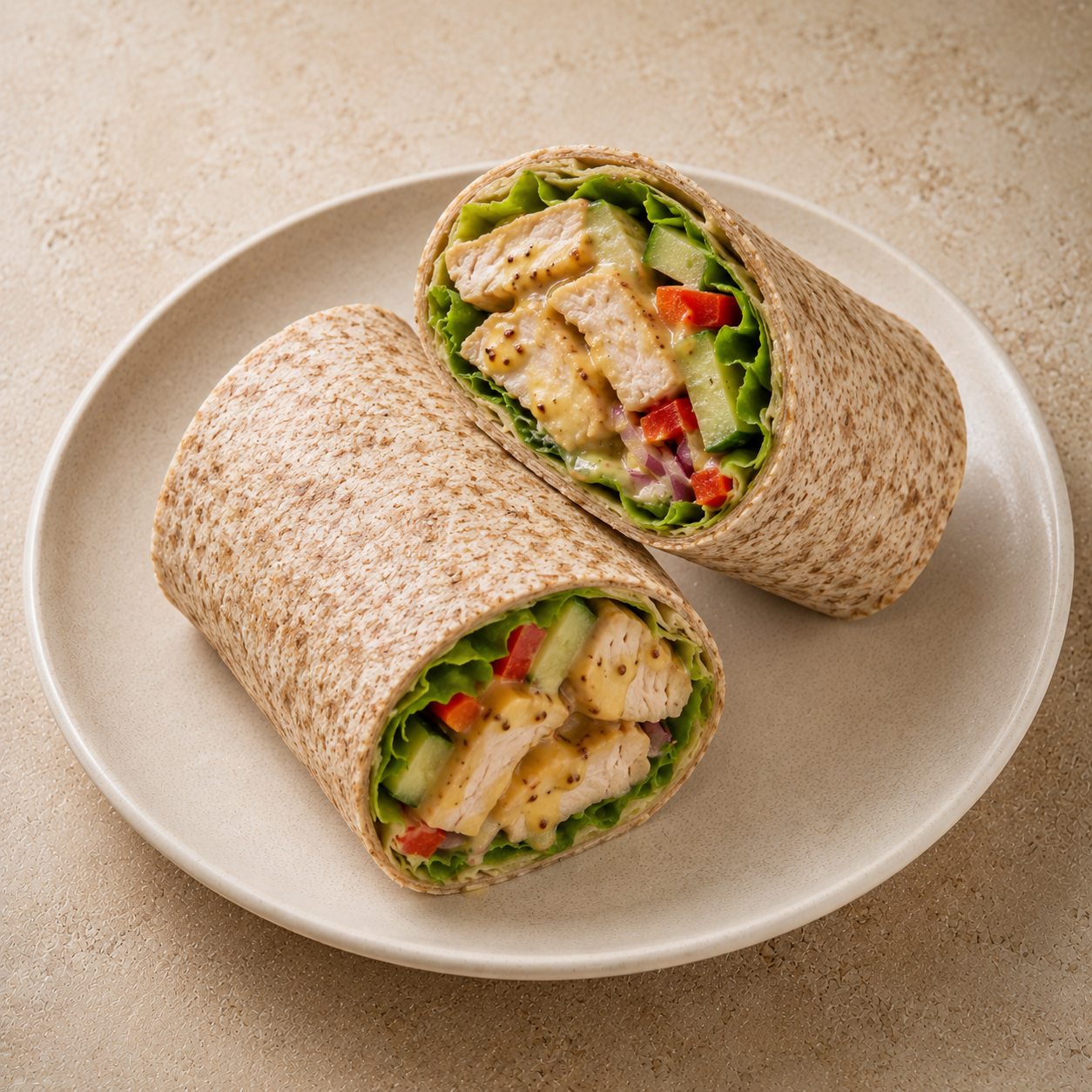 Wrap de pollo a la miel y mostaza